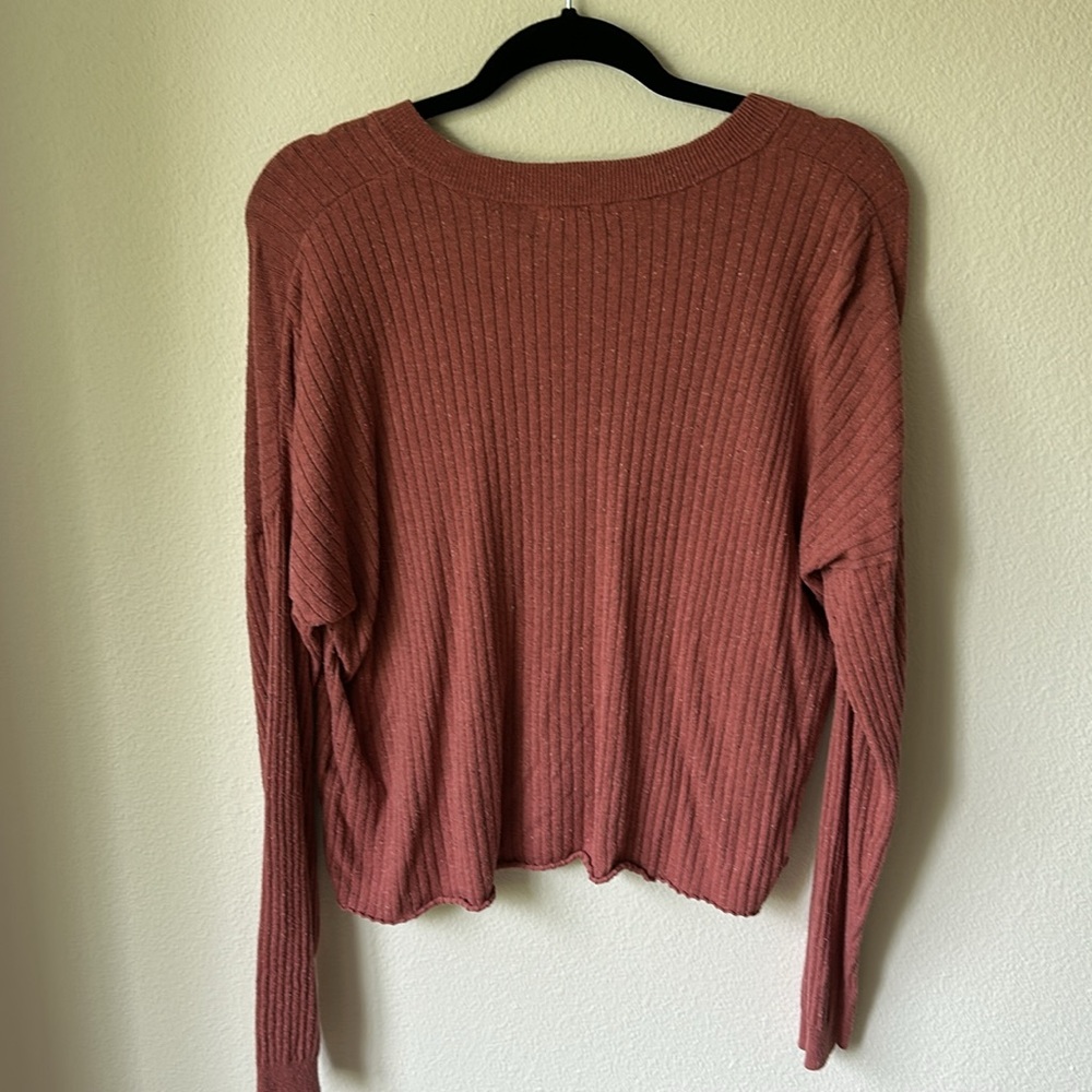 Pink Ribbed Knit Sweater - Picture 4 of 4